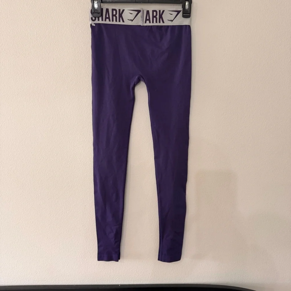 Gymshark High Waisted Leggings Purple Seamless Workout XS Activewear - Picture 2 of 7